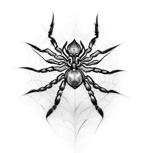 Spider Web on elbow tattoo design idea