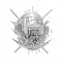 999 with the words "the party never ends" under it and to pistons crossing each other tattoo design idea