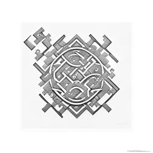 A labyrinth made of puzzle pieces tattoo design idea