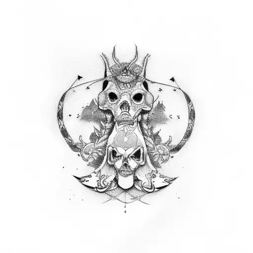 mar y tridente  tattoo design idea