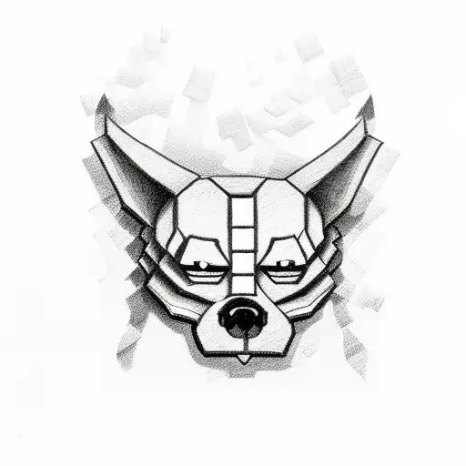 minecraft skeleton dog tattoo design idea