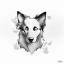 border collie silhouette tattoo design idea