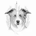 border collie silhouette tattoo design idea