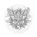 venado maya fuego tattoo design idea