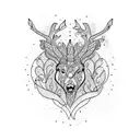 venado maya fuego tattoo design idea