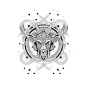 venado maya fuego tattoo design idea