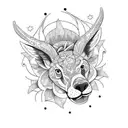 venado maya fuego tattoo design idea