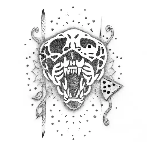 hockey, guitar, grunge tattoo design idea