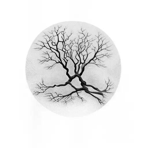 A black and white tattoo of a mechanical tree with gas pipes as branches and various valves instead of a fruit tattoo design idea