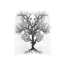 An intricate black and white shoulder tattoo featuring a majestic P&ID Schematic tree with gas pipes as branches. The tr tattoo design idea
