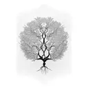 An intricate black and white shoulder tattoo featuring a majestic P&ID Schematic tree with gas pipes as branches. The tr tattoo design idea