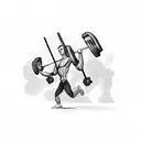 Weightlifting barbell with musical notes as weights tattoo design idea