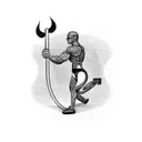Weightlifting barbell with musical notes as weights tattoo design idea