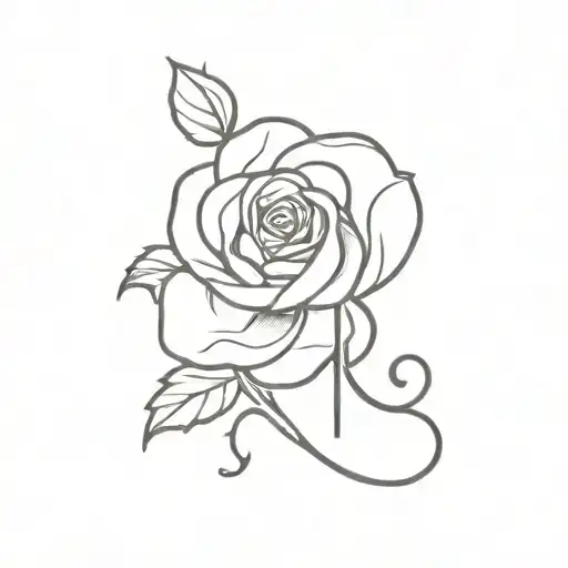 rose initial r s letter tattoo design idea