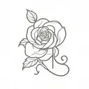 rose initial r s letter tattoo design idea