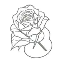 rose initial r s letter tattoo design idea