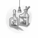 potion bottle with a yellow potion in it tattoo design idea