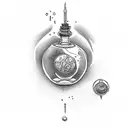potion bottle with a yellow potion in it tattoo design idea
