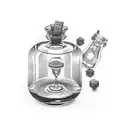 potion bottle with a yellow potion in it tattoo design idea