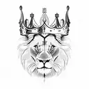 Lion and Lamb in one face with crown of thawns on head tattoo design idea