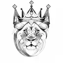 Lion and Lamb in one face with crown of thawns on head tattoo design idea