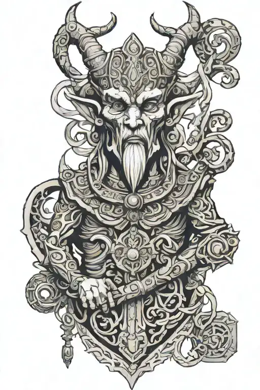 Lord Sheogorath from the game Tes 4: Oblivion tattoo design idea