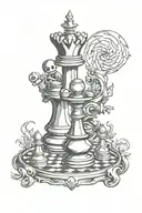 anime chess piece tattoo design idea