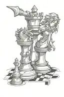 anime chess piece tattoo design idea