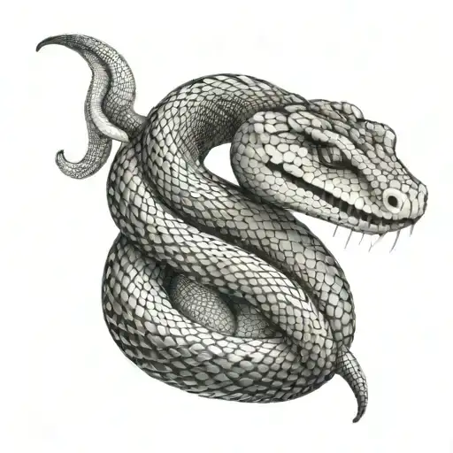 A snake shedding its skin, revealing a hidden design underneath tattoo design idea