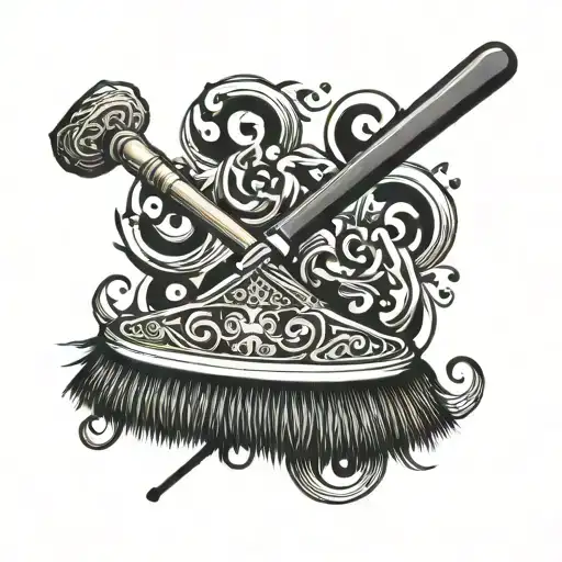curling broom with curling olimpiyat logosu  tattoo design idea