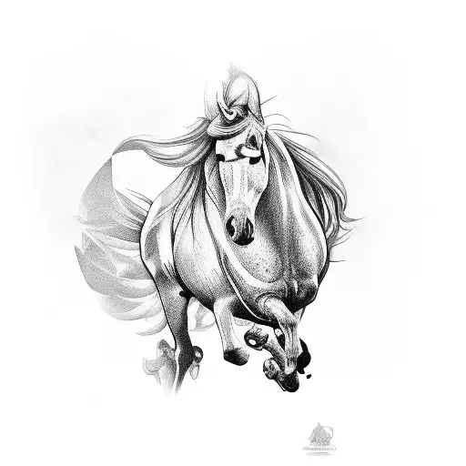 gallo de pelea y caballo tattoo design idea