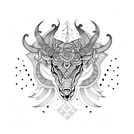 Mandala Tauro maya tattoo design idea