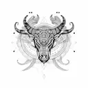 Mandala Tauro maya tattoo design idea