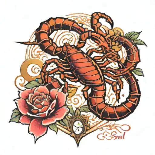 scorpion and soul - to god heart - to woman honor - to no one tattoo design idea