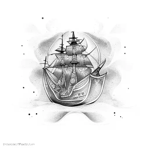 the black pearl ship tattoo design idea