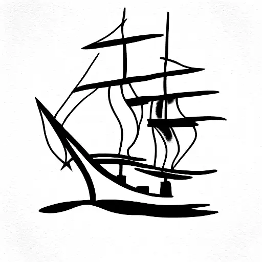 the black pearl ship tattoo design idea