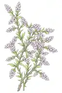 heather flower intertwined tattoo design idea