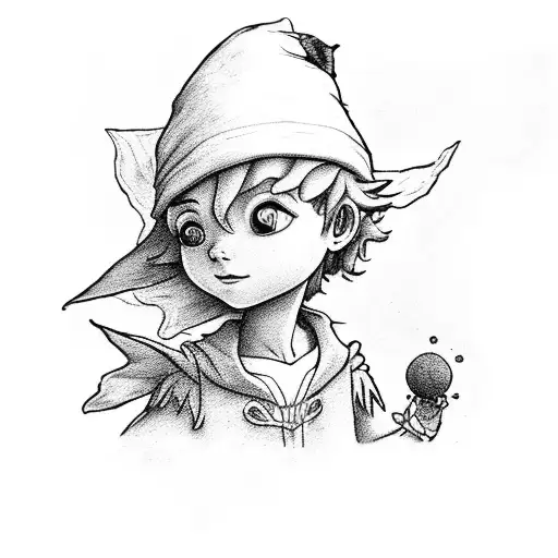 the little prince looking at Peter Pan and wendy tattoo design idea