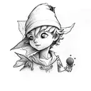 the little prince looking at Peter Pan and wendy tattoo design idea