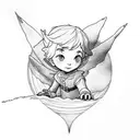 the little prince looking at Peter Pan and wendy tattoo design idea