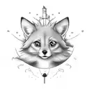 the little prince with a dog watching Peter Pan and wzndy flying to wonderland  tattoo design idea