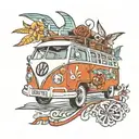 vw bus  tattoo design idea