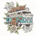 vw bus  tattoo design idea
