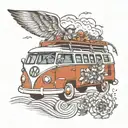 vw bus  tattoo design idea