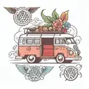 vw bus  tattoo design idea