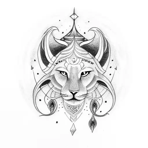 Shiva inspired moon  tattoo design idea