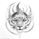 Shiva inspired moon  tattoo design idea