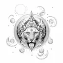 Shiva inspired moon  tattoo design idea