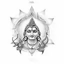 Shiva inspired moon  tattoo design idea