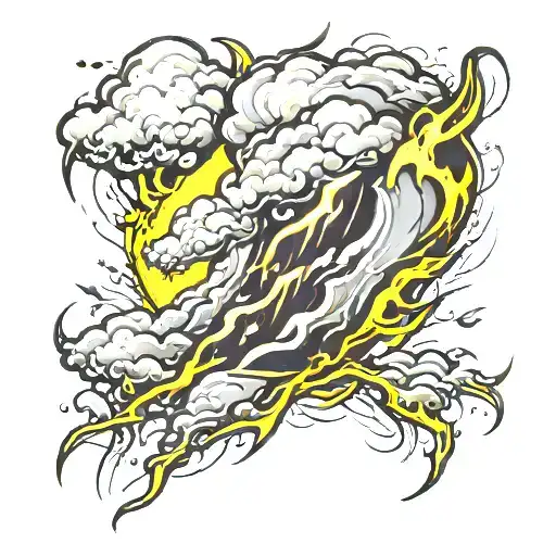 thunderstorms striking lightning tattoo design idea